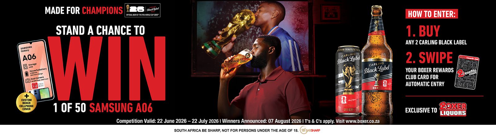 Carling Black Label — win a Samsung A06
