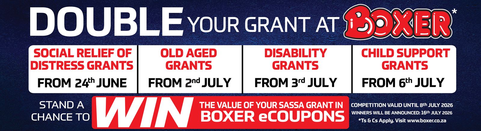 Double your grant at Boxer — eCoupons competition