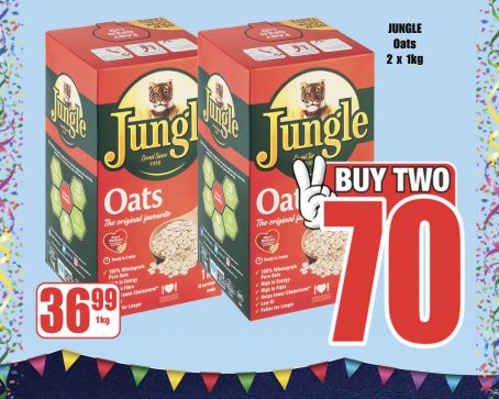 Jungle Oats 2 x 1kg — Buy Two R70