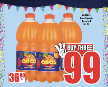 Brookes Oros Squash Assorted 3 x 2L — Buy Three R99